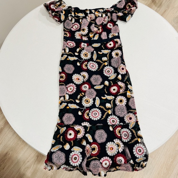 NWT Sam Edelman Helium Floral Embroidered Off the Shoulder Dress - Picture 8 of 9